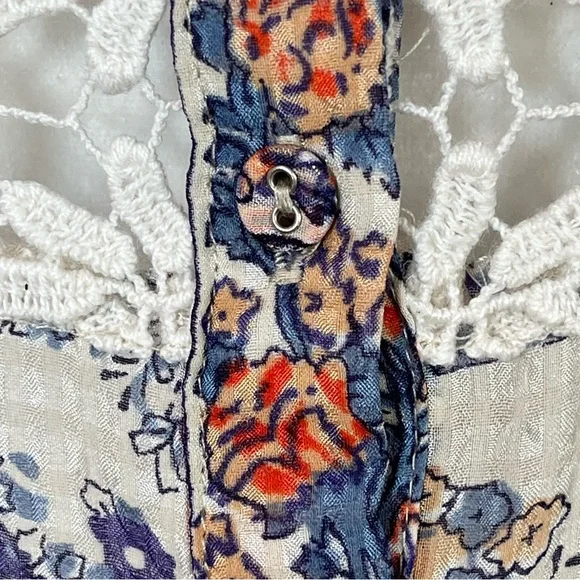 HD in Paris by Anthropologie Chinoiserie Peasant Blouse Top Blouson Sleeve XS - Picture 8 of 11